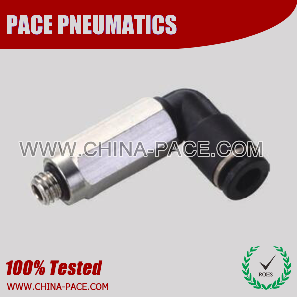 Compact Extended Male Elbow One Touch Fittings,Compact One Touch Fitting, Miniature Pneumatic Fittings, Air Fittings, one touch tube fittings, Pneumatic Fitting, Nickel Plated Brass Push in Fittings